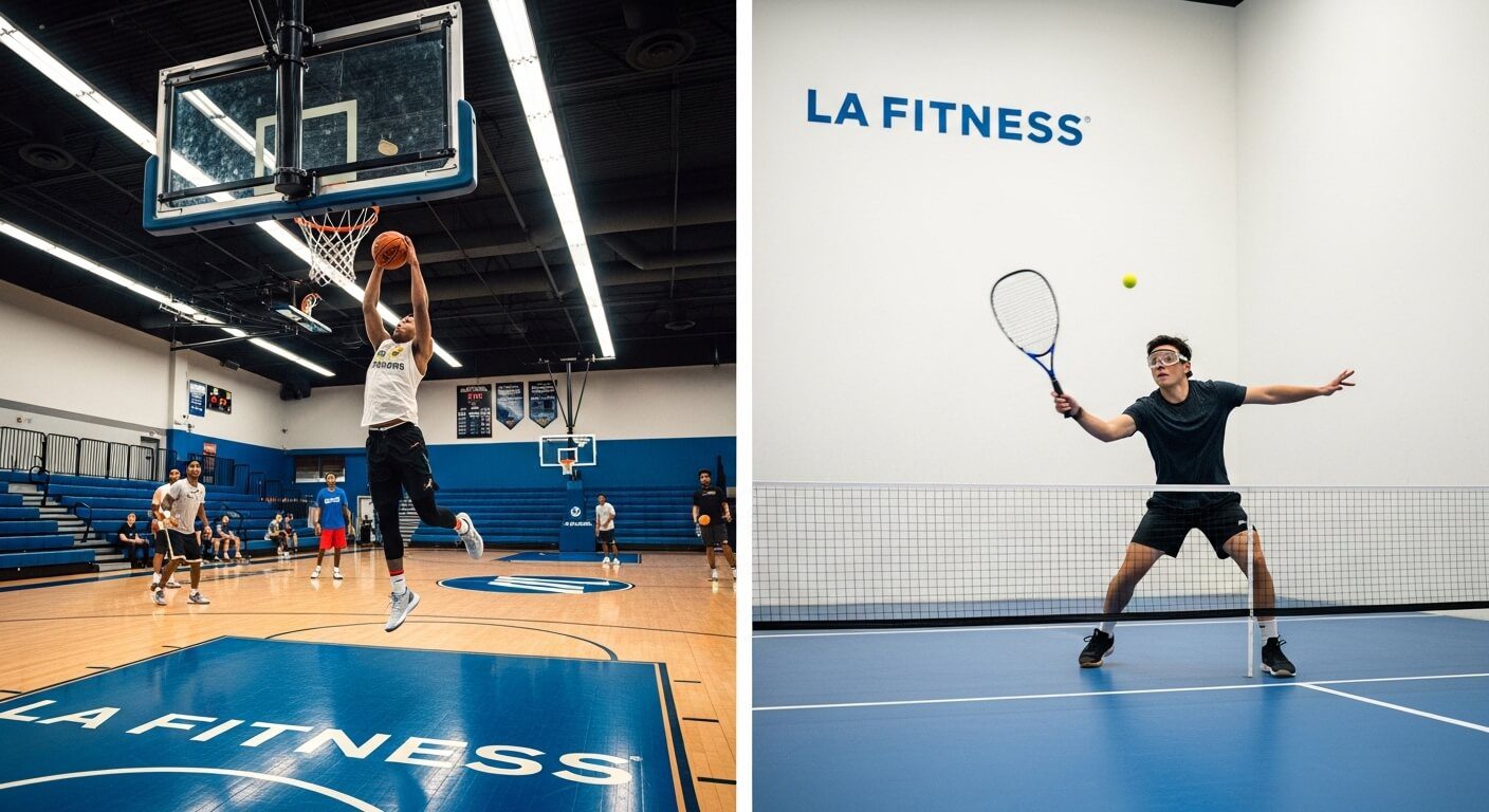 LA Fitness basketball and racquetball court