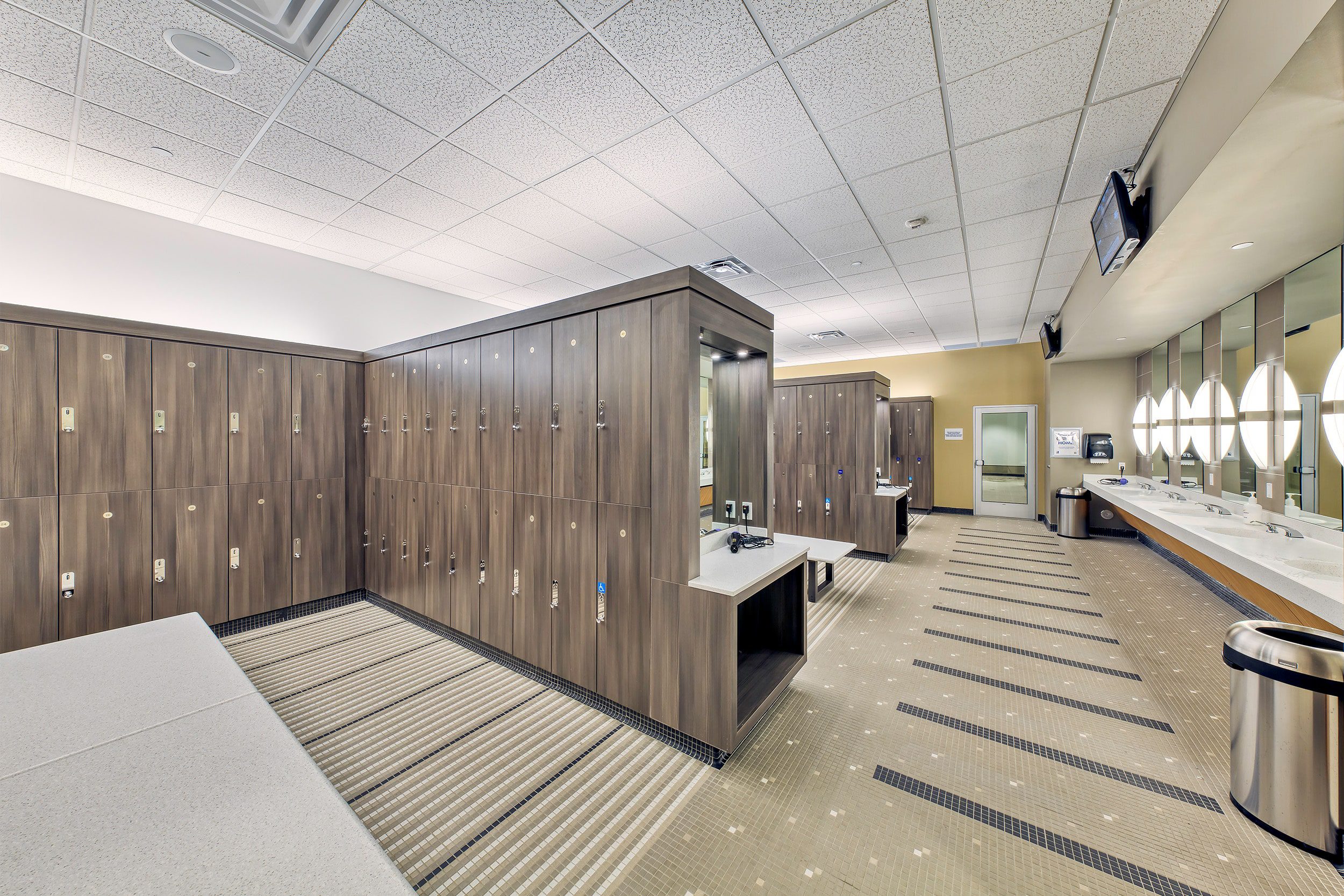 LA Fitness locker room and shower facility