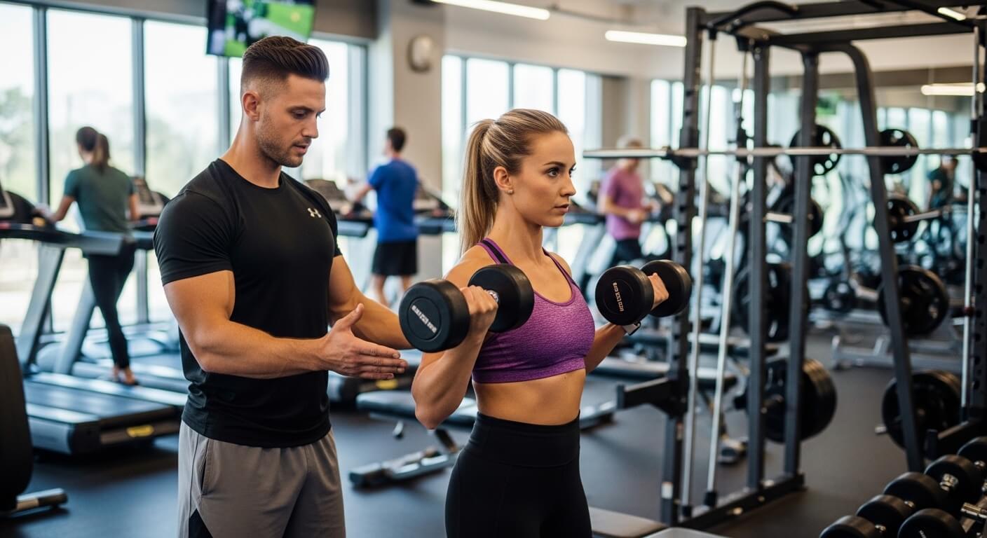 LA Fitness personal trainer session